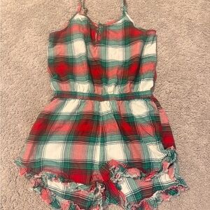 Plaid Romper - Girls